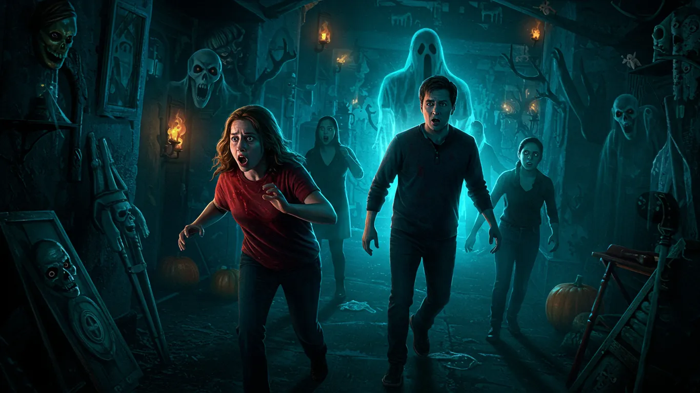 Spooky haunted house scene in Wilmington